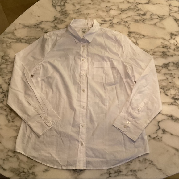 NWT J. Crew Button-up cotton poplin shirt in signature fit XL missing button - Picture 5 of 9